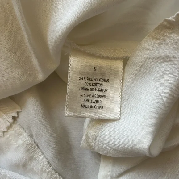 #7 BLUE RAIN White Ruffled Mini Dress Size S - Picture 8 of 8